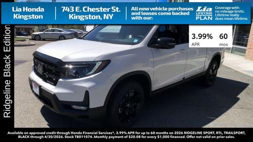 Platinum White Pearl 2026 Honda Ridgeline Black