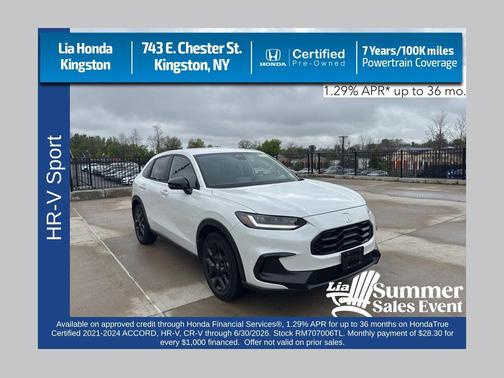 Platinum White Pearl 2024 Honda HR-V AWD Sport