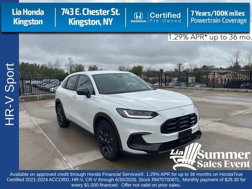 Platinum White Pearl 2024 Honda HR-V AWD Sport