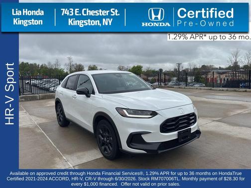 Platinum White Pearl 2024 Honda HR-V AWD Sport