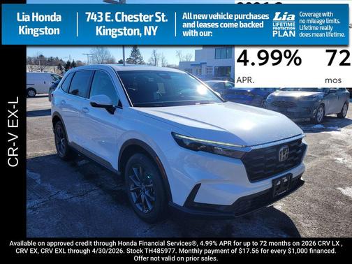 Platinum White Pearl 2026 Honda CR-V EX-L AWD
