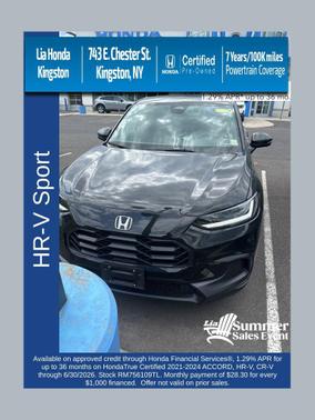 Crystal Black Pearl 2024 Honda HR-V AWD Sport