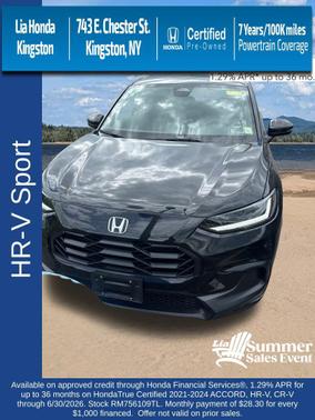Crystal Black Pearl 2024 Honda HR-V AWD Sport