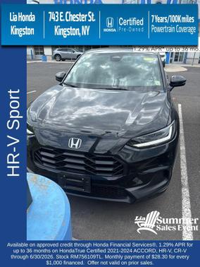 Crystal Black Pearl 2024 Honda HR-V AWD Sport