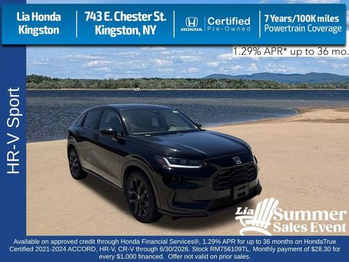 Crystal Black Pearl 2024 Honda HR-V AWD Sport