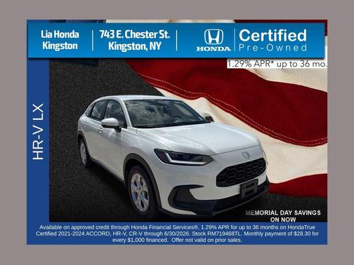 Platinum White Pearl 2024 Honda HR-V LX