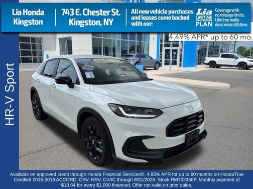 Platinum White Pearl 2024 Honda HR-V Sport