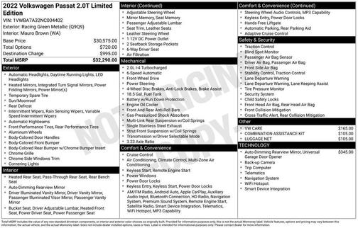 2022 Volkswagen Passat 2.0T Limited Edition