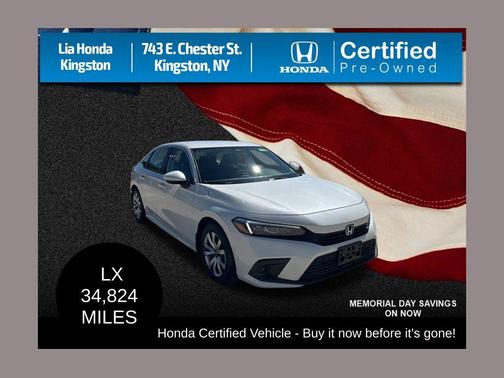 Platinum White Pearl 2023 Honda Civic LX