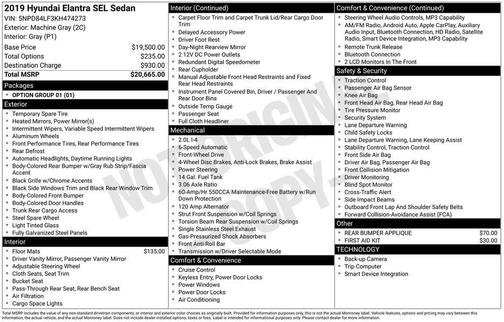 2019 Hyundai ELANTRA SEL