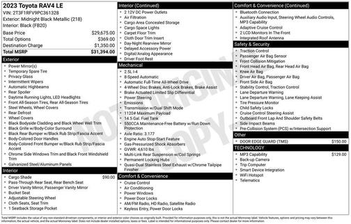 Midnight Black Metallic 2023 Toyota RAV4 LE