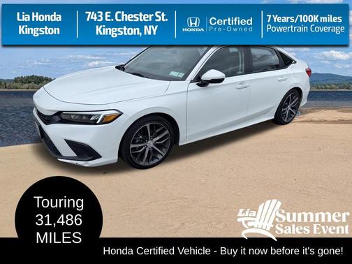 Platinum White Pearl 2023 Honda Civic Touring