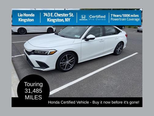 Platinum White Pearl 2023 Honda Civic Touring