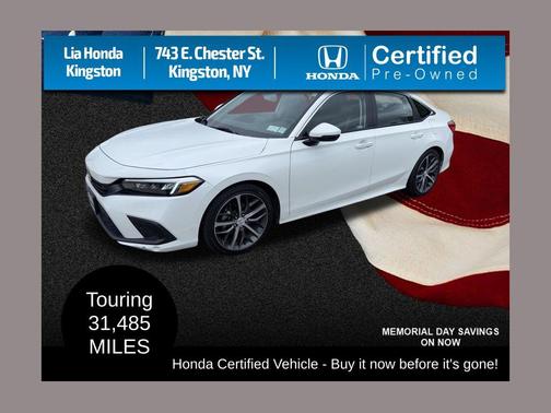 Platinum White Pearl 2023 Honda Civic Touring