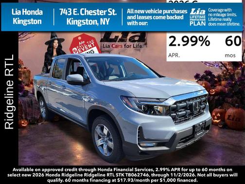 Sonic Gray Pearl 2026 Honda Ridgeline RTL