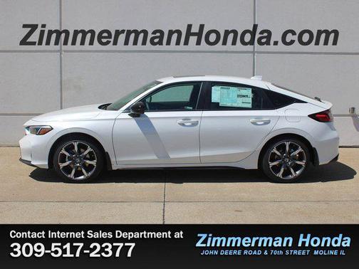 Platinum White Pearl 2026 Honda Civic Hybrid Sport Touring