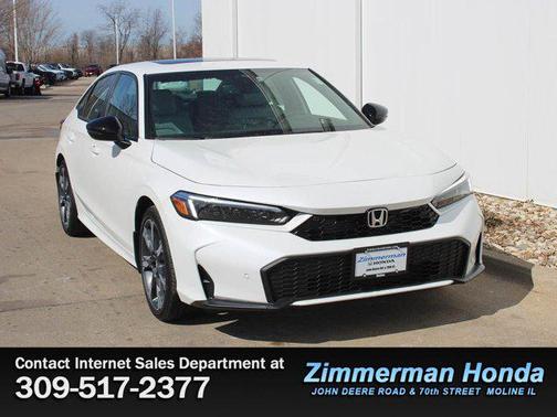 Platinum White Pearl 2026 Honda Civic Hybrid Sport Touring