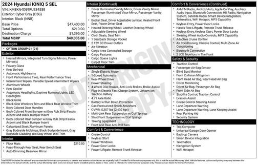 Cyber Gray 2024 Hyundai IONIQ 5 SEL