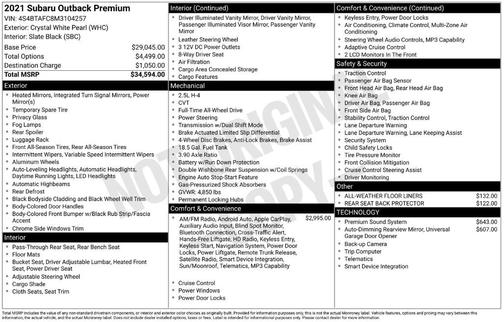 2021 Subaru Outback Premium