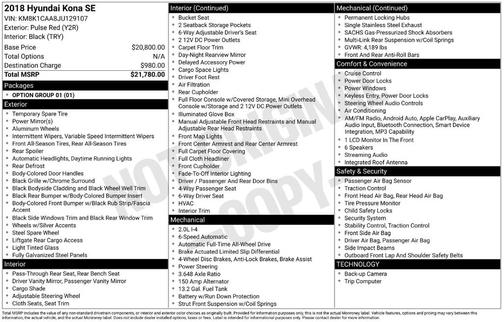 2018 Hyundai KONA SE