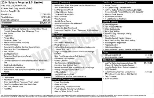 2014 Subaru Forester 2.5i Limited