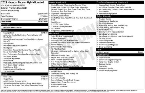 2022 Hyundai TUCSON Hybrid Limited