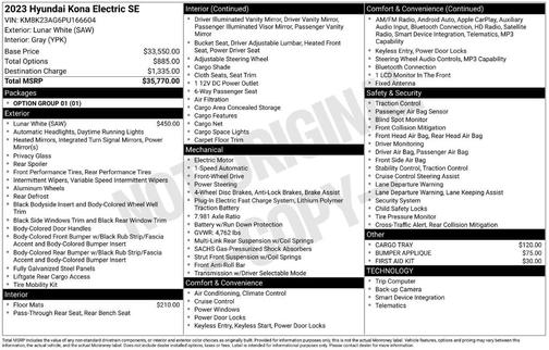 2023 Hyundai KONA EV SE