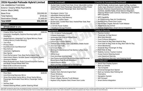 2026 Hyundai Palisade Hybrid Limited