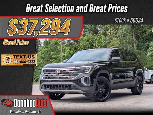 Deep Black Pearl 2025 Volkswagen Atlas 2.0T SE w/Technology 4MOTION