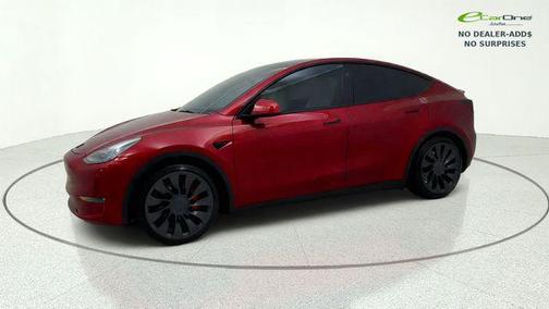 Ultra Red 2025 Tesla Model Y Performance Dual Motor All-Wheel Drive