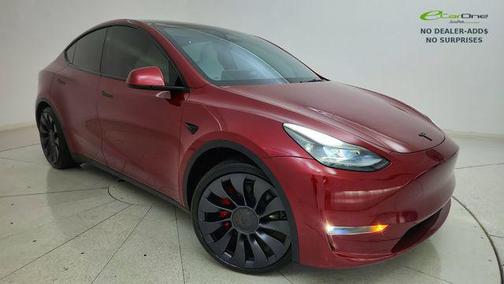 Ultra Red 2025 Tesla Model Y Performance Dual Motor All-Wheel Drive