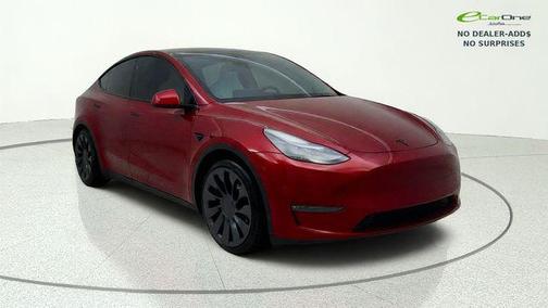 Ultra Red 2025 Tesla Model Y Performance Dual Motor All-Wheel Drive