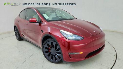 Ultra Red 2025 Tesla Model Y Performance Dual Motor All-Wheel Drive