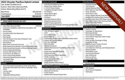 2023 Chrysler Pacifica Hybrid Limited