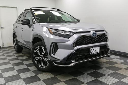 Silver Sky Metallic/Midnight Black Metallic 2023 Toyota RAV4 Prime XSE
