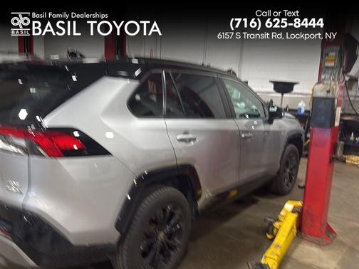 Silver Sky Metallic w/Midnight Black Metallic Roof 2023 Toyota RAV4 Hybrid SE