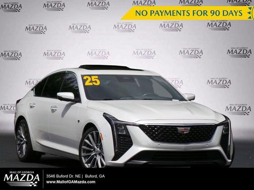 Crystal White Tricoat 2025 Cadillac CT5 Premium Luxury