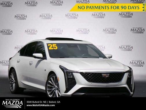 Crystal White Tricoat 2025 Cadillac CT5 Premium Luxury
