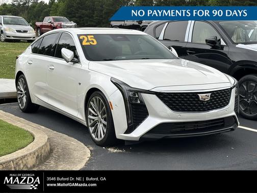 Crystal White Tricoat 2025 Cadillac CT5 Premium Luxury