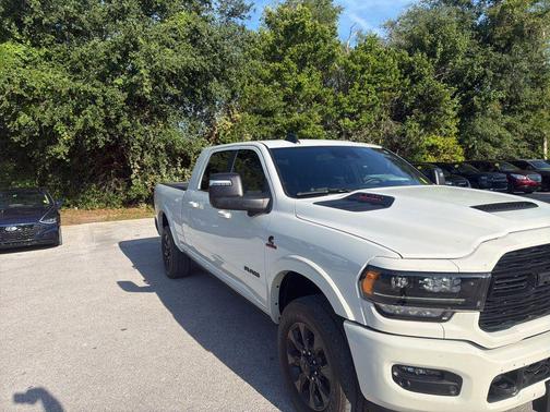 Pearl White 2024 RAM 3500 Limited Mega Cab 4x4 6'4' Box