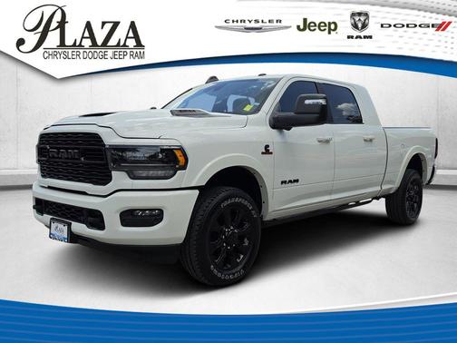 Pearl White 2024 RAM 3500 Limited Mega Cab 4x4 6'4' Box