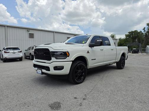 Pearl White 2024 RAM 3500 Limited Mega Cab 4x4 6'4' Box
