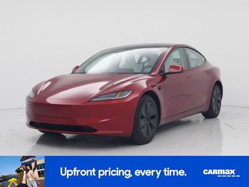 Red 2025 Tesla Model 3 Long Range