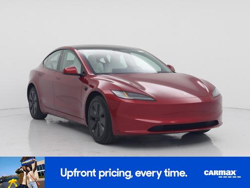 Red 2025 Tesla Model 3 Long Range