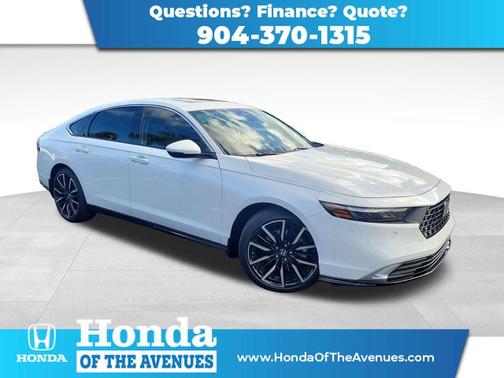 Platinum White Pearl 2025 Honda Accord Hybrid Touring