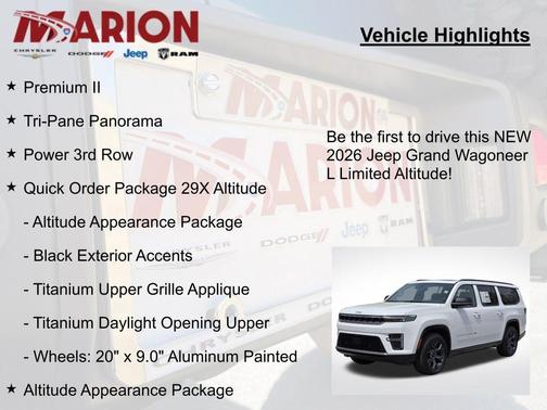 2026 Jeep Grand Wagoneer L Limited Altitude 4x4