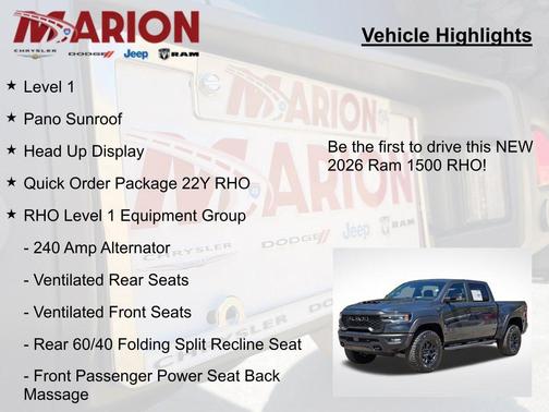 Forged Blue Metallic 2026 RAM 1500 RHO Crew Cab 4x4 5'7' Box