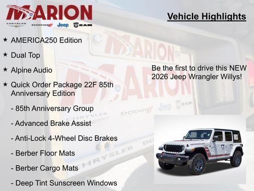 Bright White Clearcoat 2026 Jeep Wrangler Willys