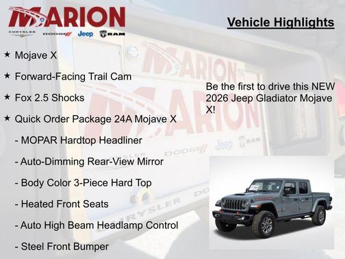 Anvil Clearcoat 2026 Jeep Gladiator Mojave X 4x4