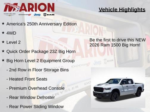 Bright White Clearcoat 2026 RAM 1500 Big Horn/Lone Star